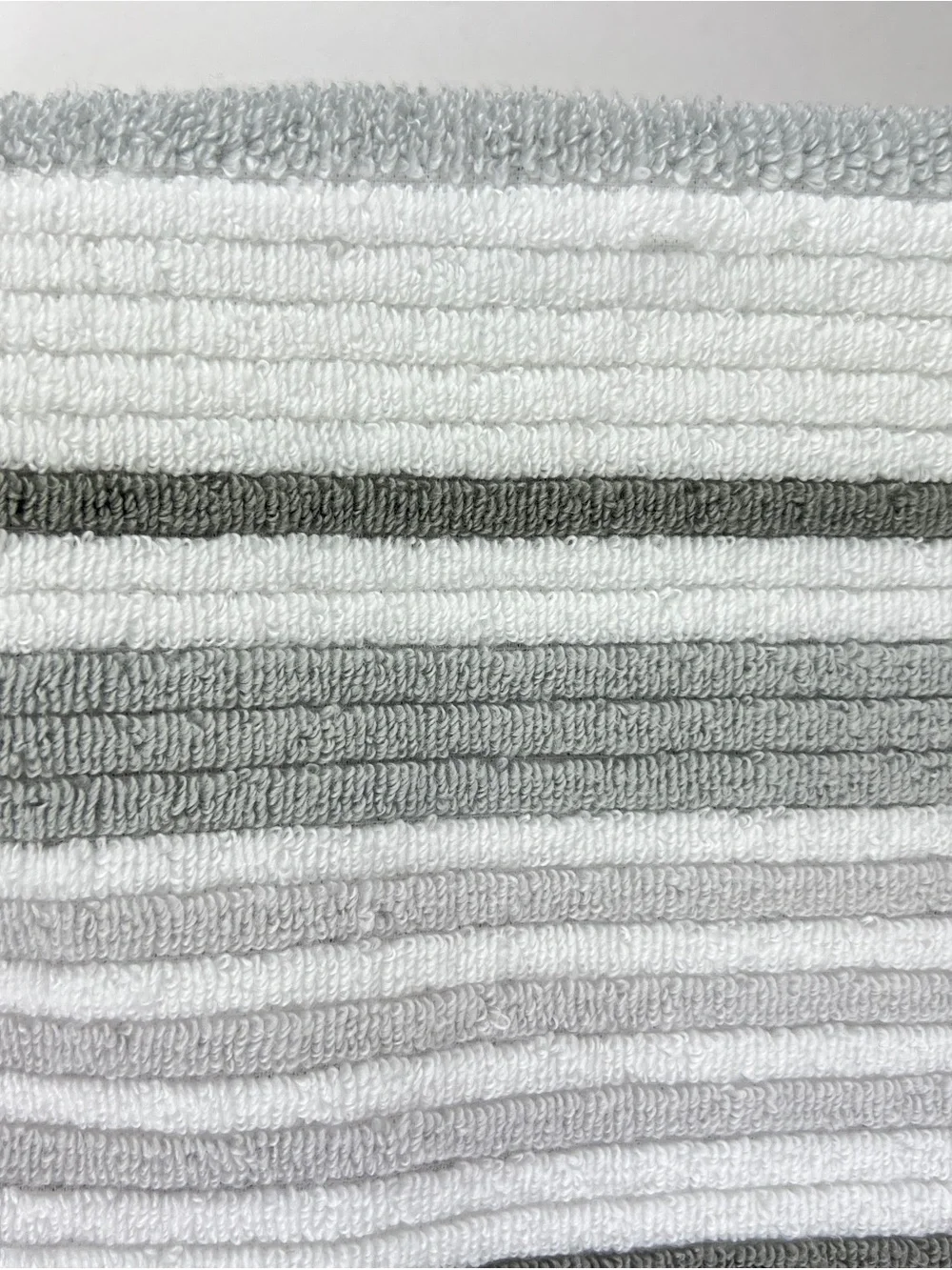 Casaba Bath Towels Tan Taupe White Striped Quick Dry Soft Cotton 2 Pc Set NEW